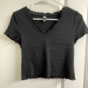 White Fabel Women's V-Neck Crop Top